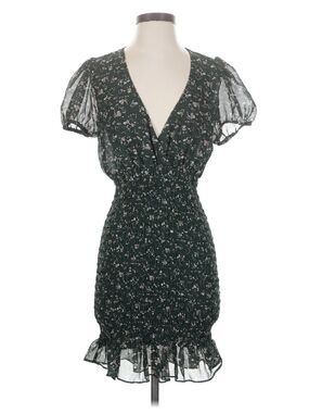 Forest Green Floral Smocked Mini Dress